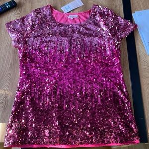 Sequin ombré pink top